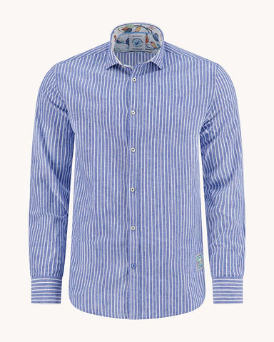 A Fish Named Fred Linen Stripe Shirt