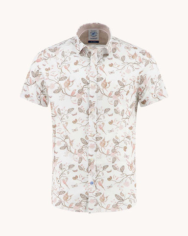A Fish Named Fred Birdy Blooms Short Sleeve Shirt