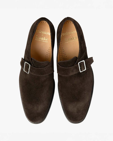 Loake 357 Dark Brown Calf Leather Monk Strap Shoe