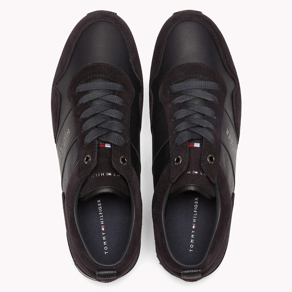 Iconic Leather Suede Lace-Up Trainers Navy