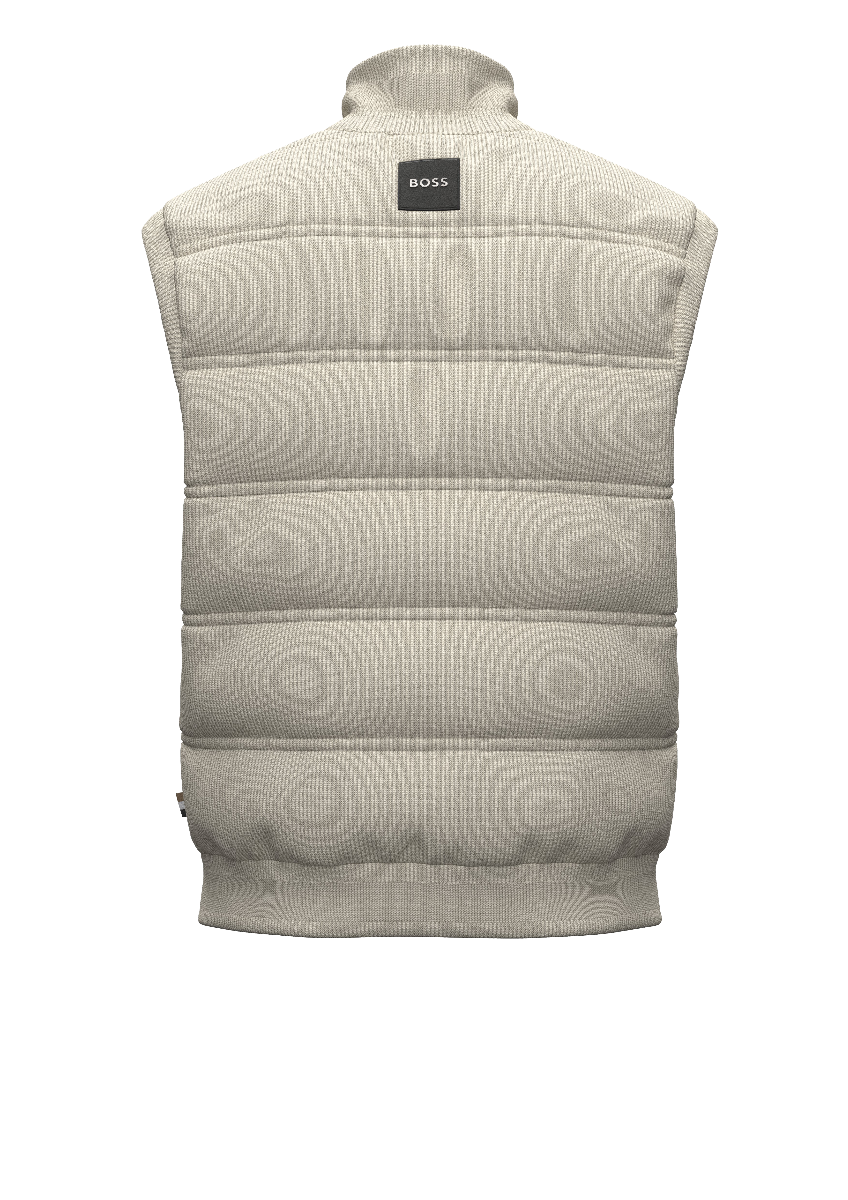 Mandolino Regular-fit gilet in a ribbed cotton blend Open White