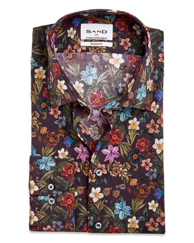 SAND Copenhagen Gordon Regular Fit Cotton Stretch Printed Shirt
