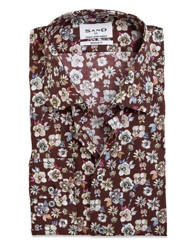 SAND Copenhagen Gordon Regular Fit Cotton Stretch Printed Shirt