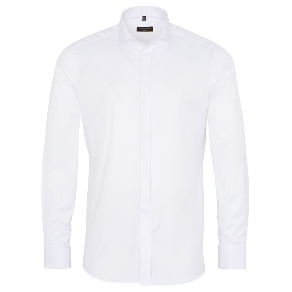 Slim Fit Twill Cover Shirt Uni White