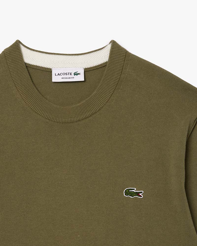 Lacoste Monochrome Cotton Crew Neck Sweater