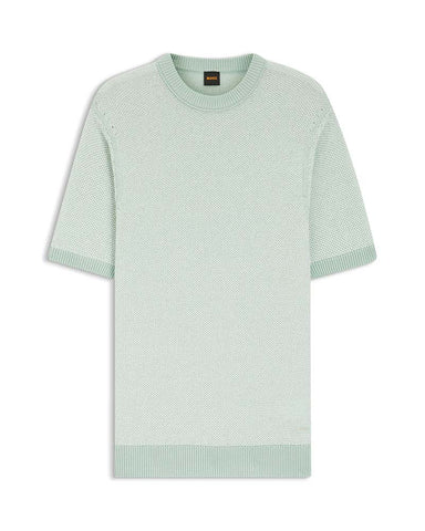 Boss Orange Kantonio Short Sleeve Cotton Two Tone Knit