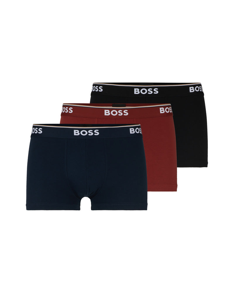 Boss 3 Pack Logo Waistband Trunks