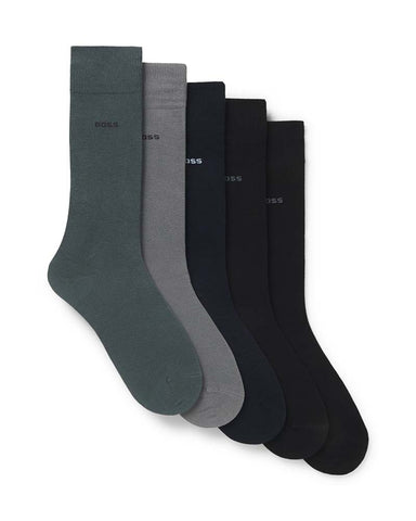 Boss Accessories 5 Pack Cotton Blend Socks