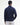 A man viewed from the back wearing a Barbour Tisbury Half Zip Jumper in Navy sweater and off-white trousers, set against a plain white studio background.