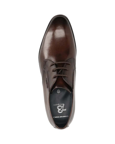 Bugatti Gapo Leather Derby, Dark Brown on a white background