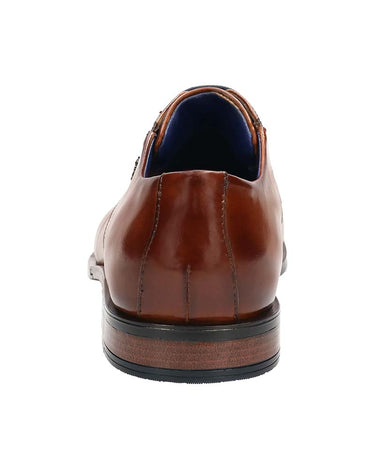 Bugatti Leather Derby Shoe, Cognac on a white background