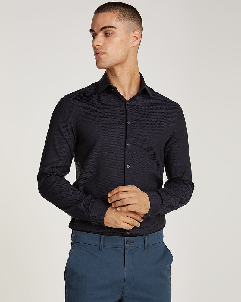 Calvin Klein Non Iron Tonal Dobby Slim Shirt