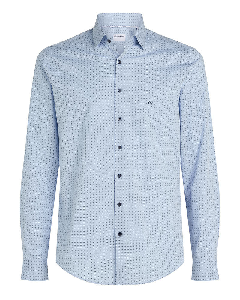 Calvin Klein Poplin Micro Print Slim Shirt