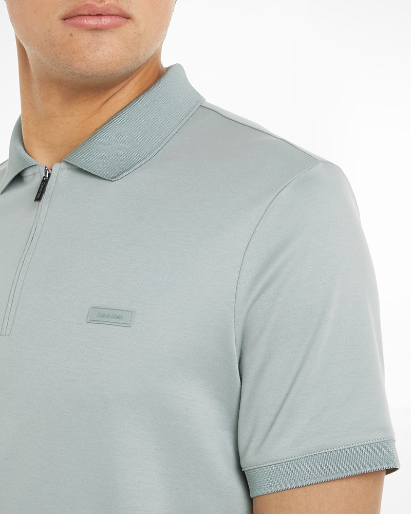 Calvin Klein Smooth Cotton Welt Zip Polo