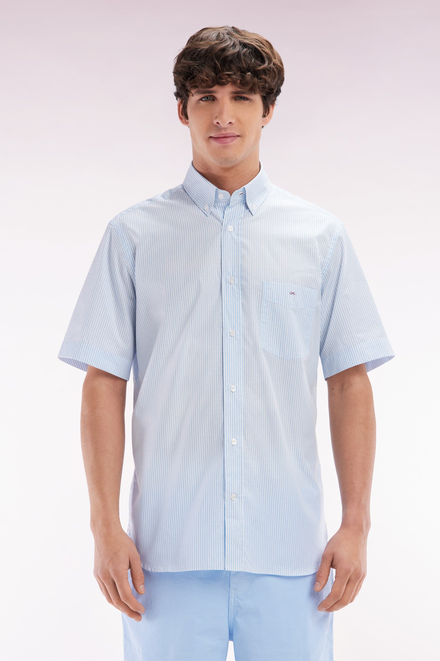Eden Park Short Sleeve Striped Jacquard Shirt