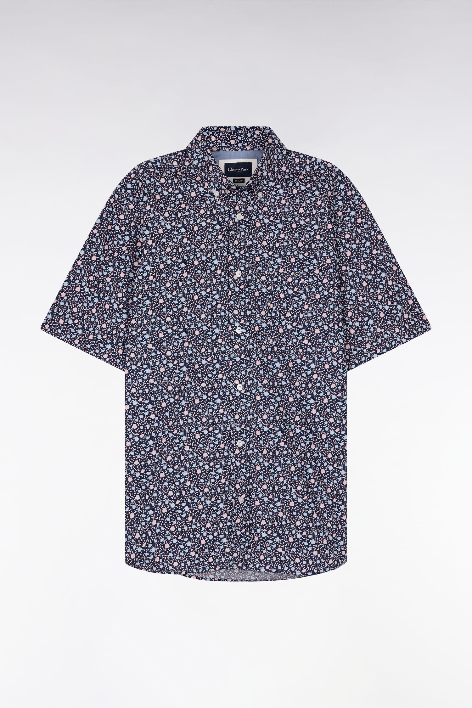 Eden Park Short Sleeve Cotton Poplin Floral Shirt