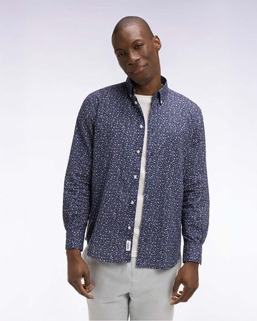 Eden Park Cotton Poplin Shirt With Micro Floral Print