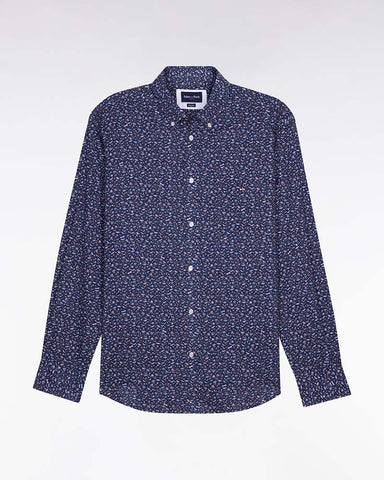 Eden Park Cotton Poplin Shirt With Micro Floral Print