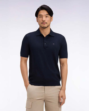 Eden Park Short Sleeve Cotton And Silk Blend Polo
