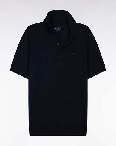 Eden Park Short Sleeve Cotton And Silk Blend Polo