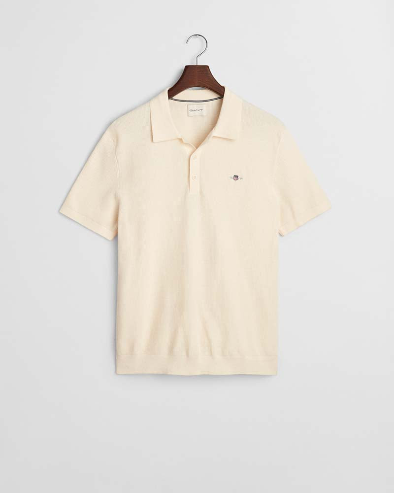 Gant Micro Textured Cotton Polo Shirt