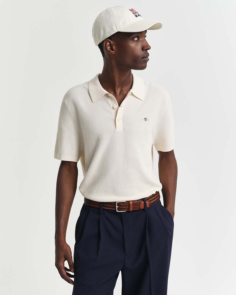 Gant Micro Textured Cotton Polo Shirt