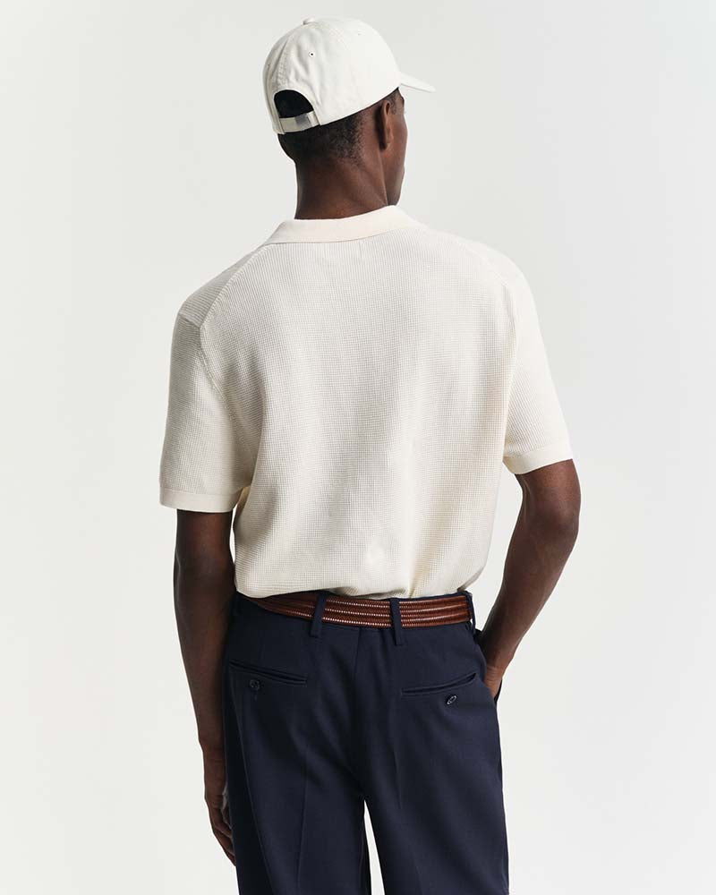 Gant Micro Textured Cotton Polo Shirt