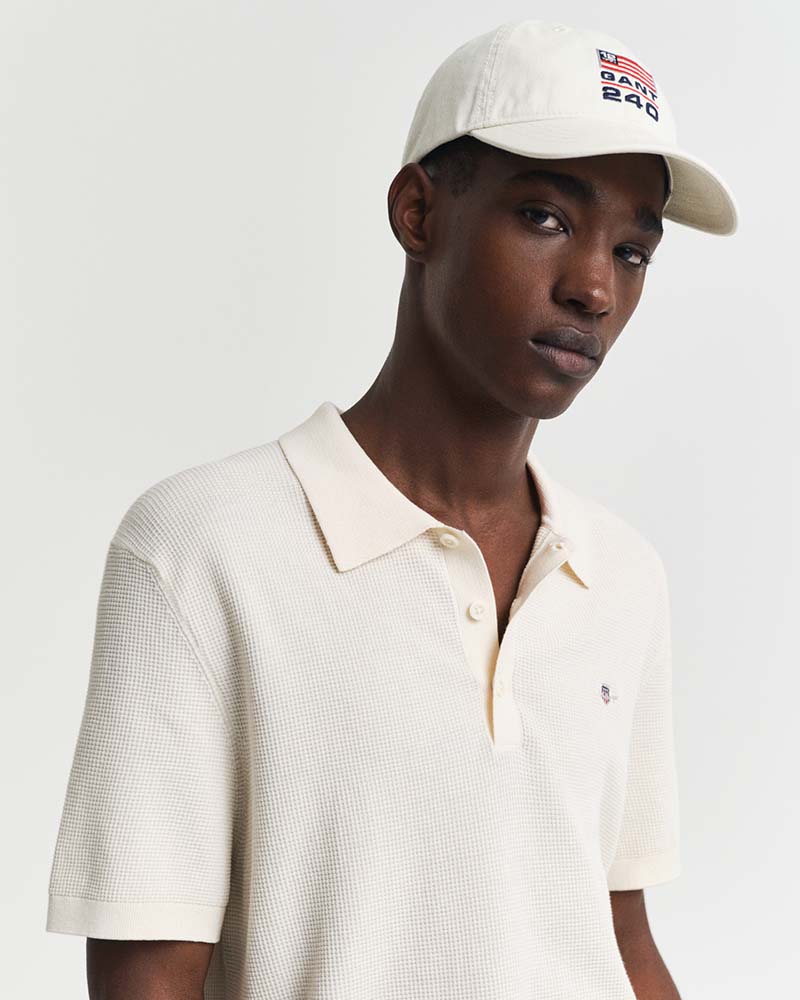 Gant Micro Textured Cotton Polo Shirt