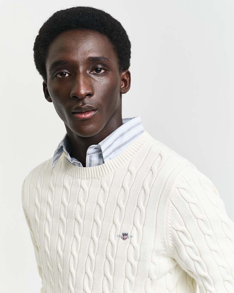 Gant Cotton Cable Crew Neck Knit