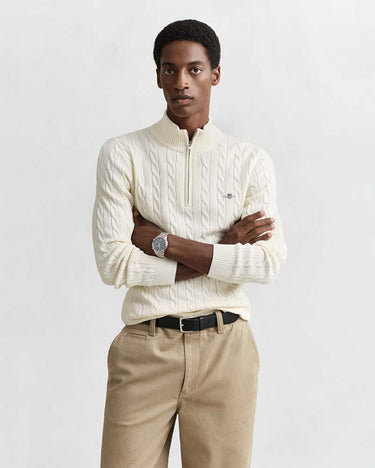 Gant Clothing Cotton Cable Knit Half-Zip Sweater