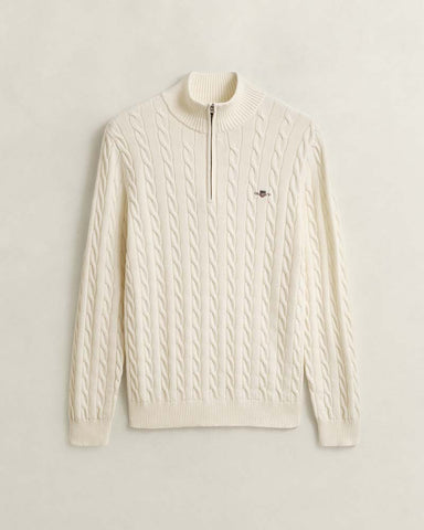 Gant Clothing Cotton Cable Knit Half-Zip Sweater