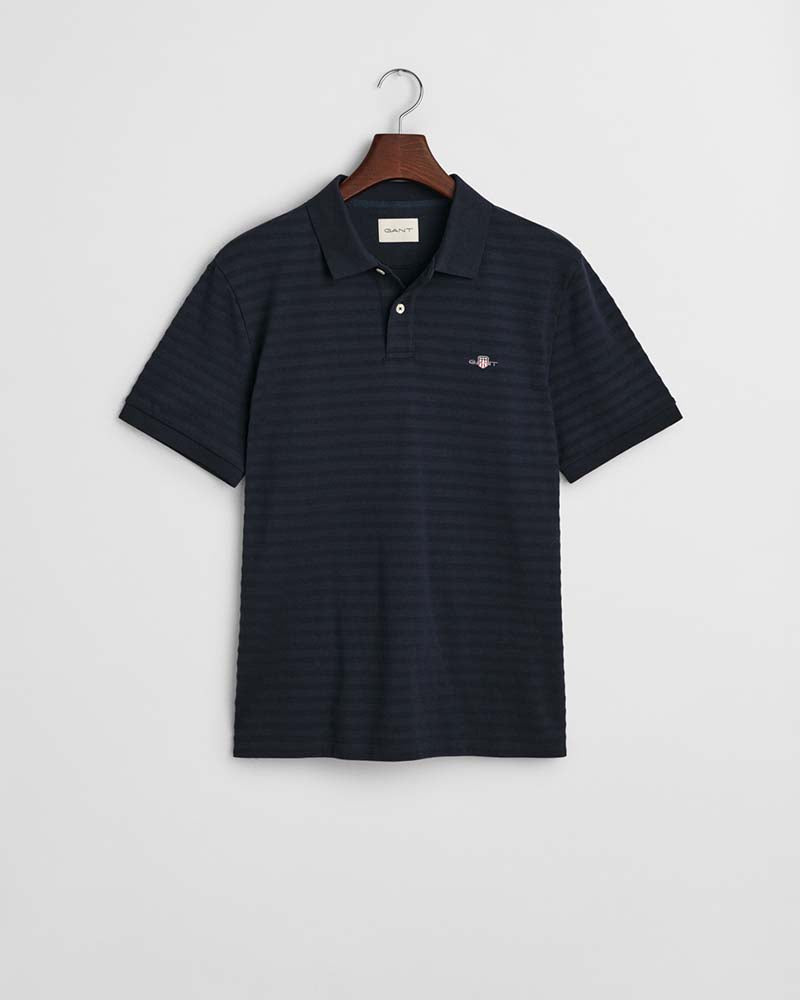 Gant Textured Striped Polo Shirt