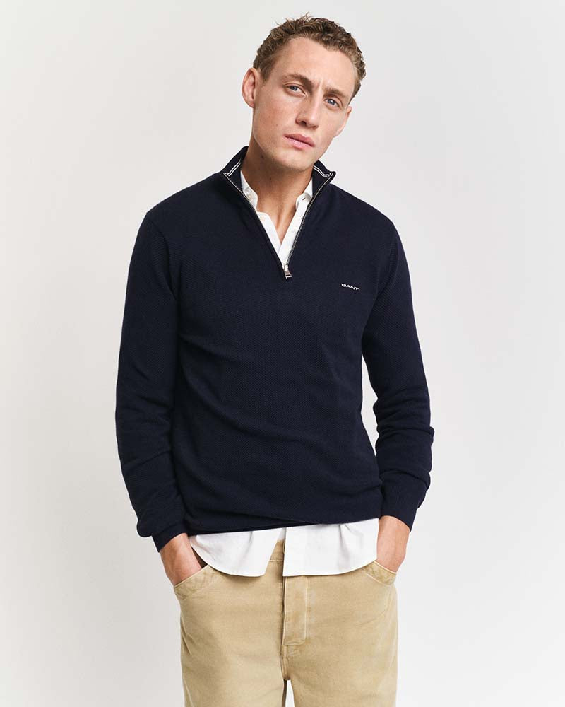 Gant Cotton Piqué Half-Zip Sweater