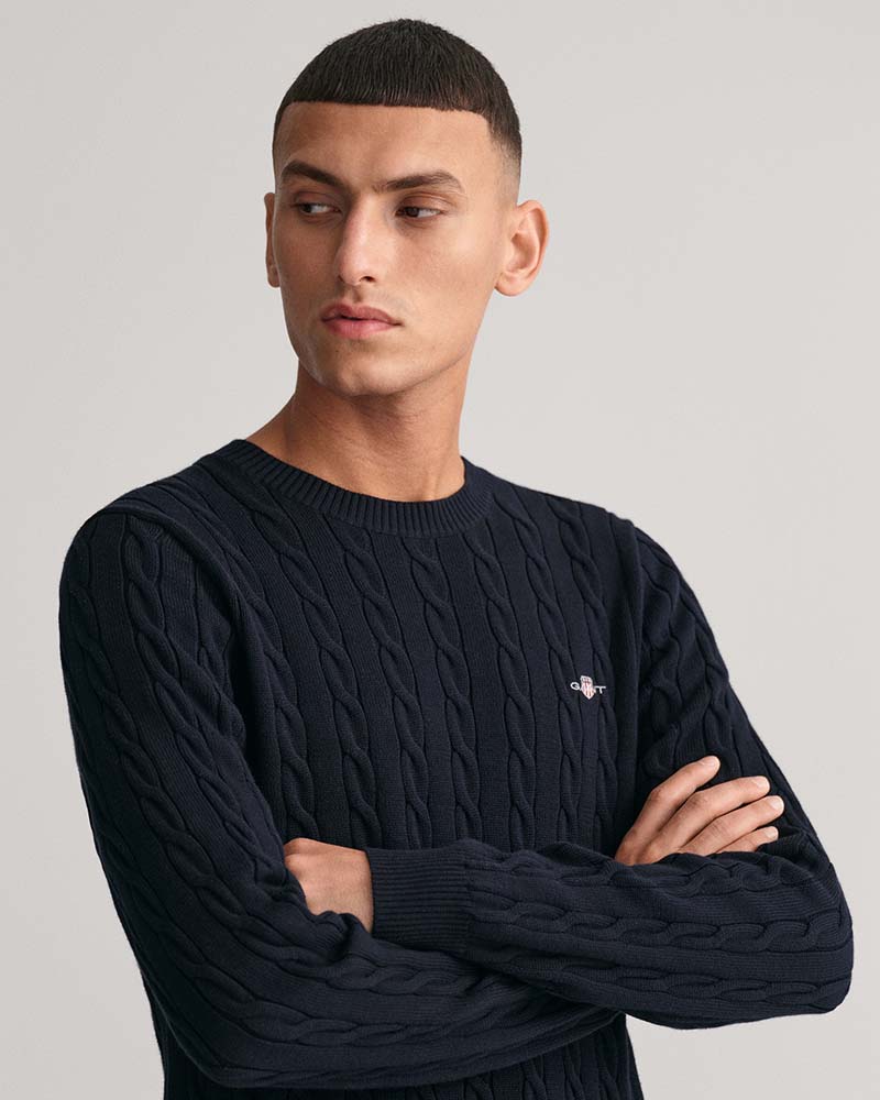 Gant Cotton Cable Crew Neck Knit