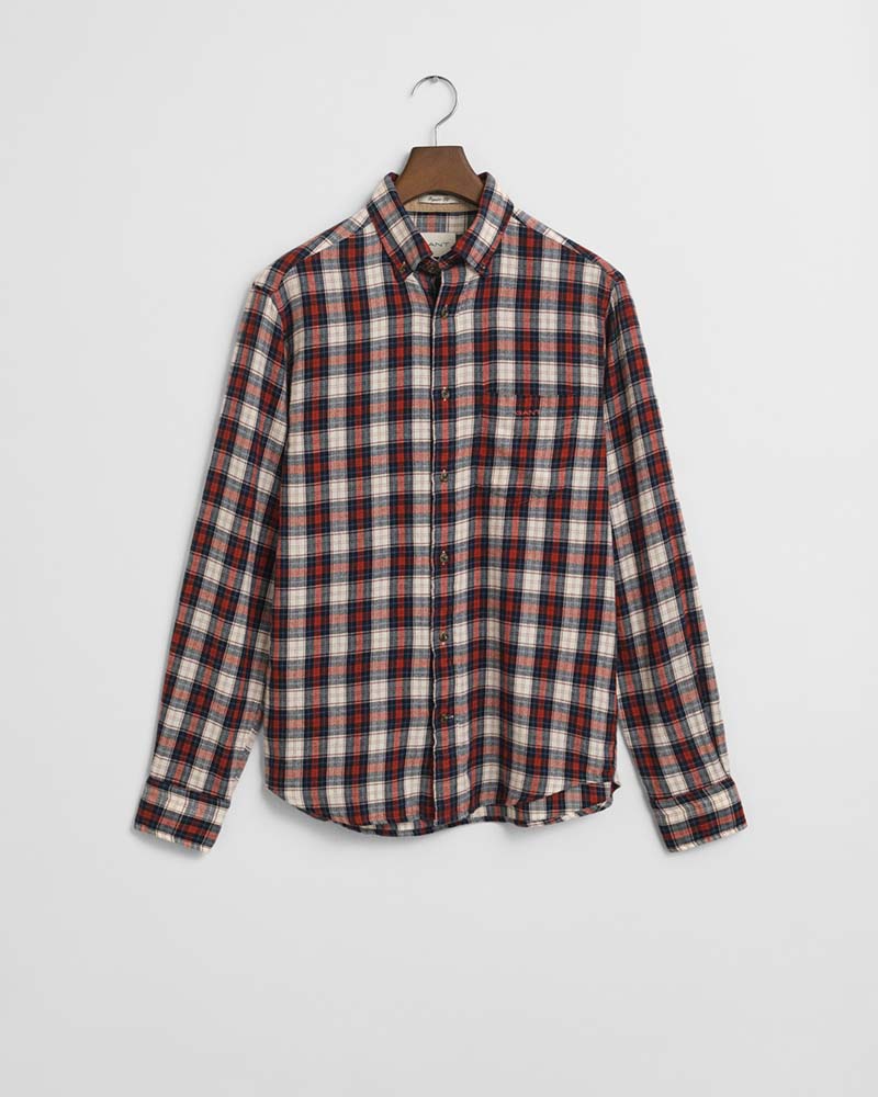 Gant Clothing Regular Fit Checked Windblown Flannel Shirt