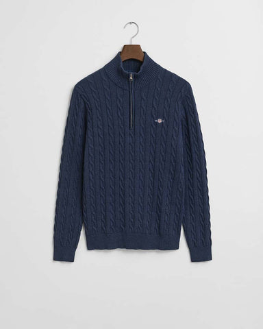 Gant Clothing Cotton Cable Knit Half-Zip Sweater