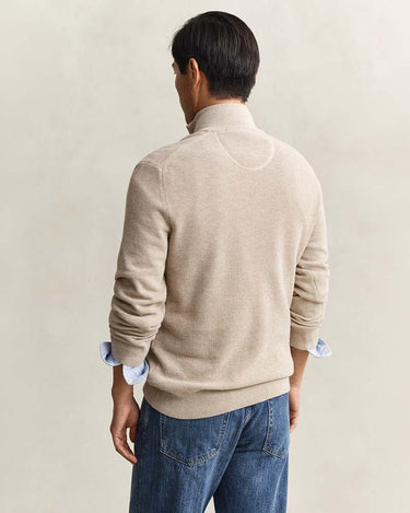 Gant Clothing Micro Textured Cotton Half Zip