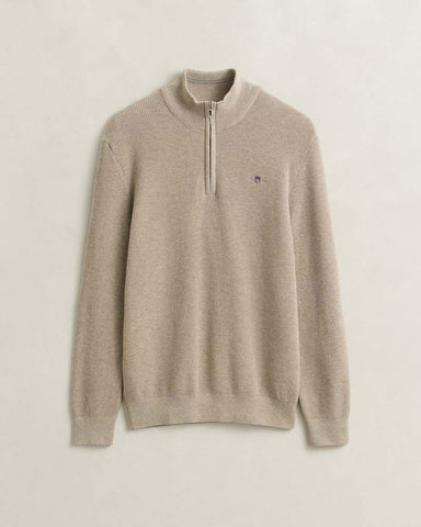 Gant Clothing Micro Textured Cotton Half Zip