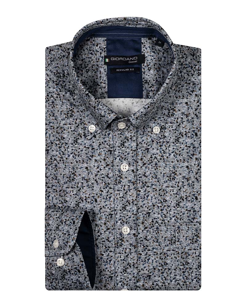 Giordano Ivy LS Printed Herringbone Shirt