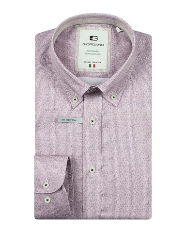 Giordano Loretto LS BD Satin Micro Herringbone Print Shirt