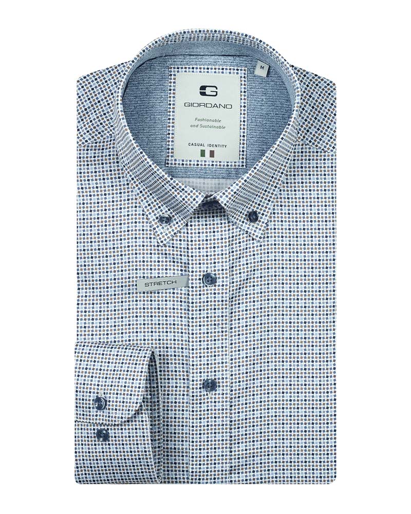 Giordano Loretto LS BD Satin Stretch Graphic Print Shirt