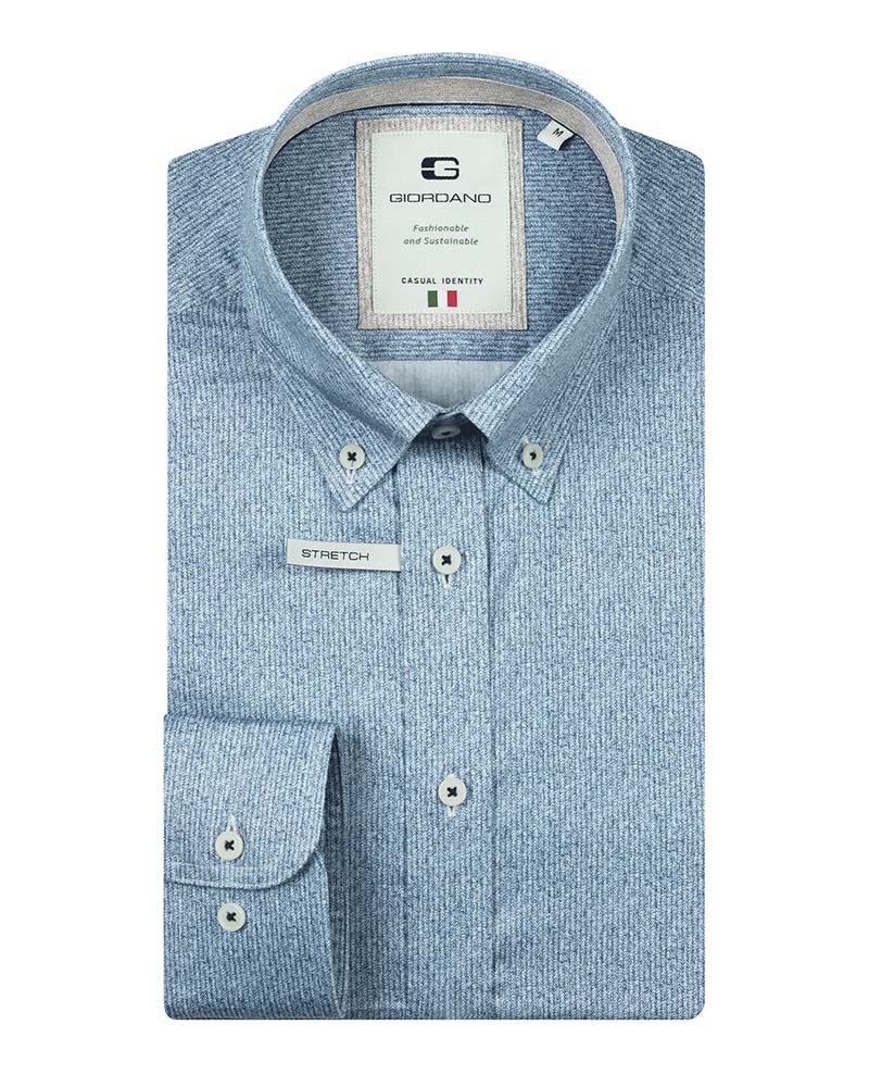 Giordano Loretto LS BD Satin Micro Herringbone Print Shirt