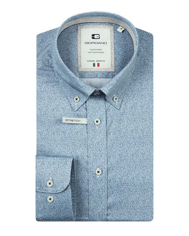 Giordano Loretto LS BD Satin Micro Herringbone Print Shirt