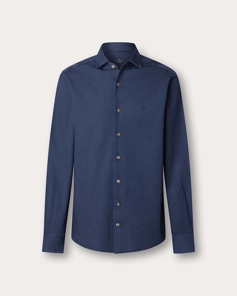 Hackett Ess Dark Denim Blue Tailored Fit Shirt