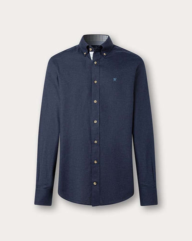 Hackett London Tailored Fit Multi Trim Flannel Shirt