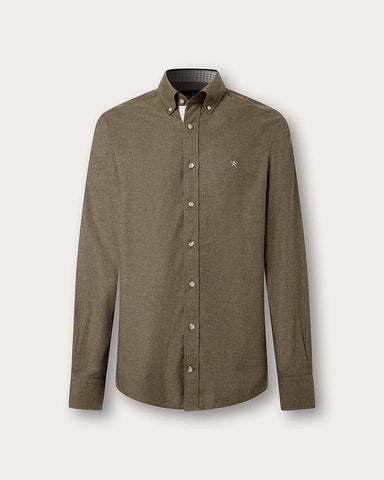 Hackett London Tailored Fit Multi Trim Flannel Shirt