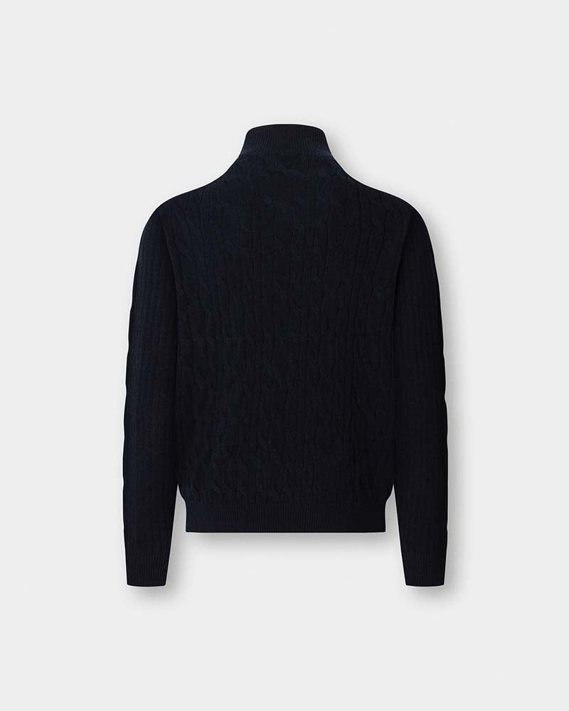 Hackett Lambswool Cable Half Zip