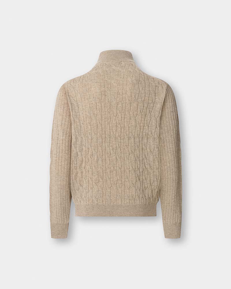 Hackett Lambswool Cable Half Zip