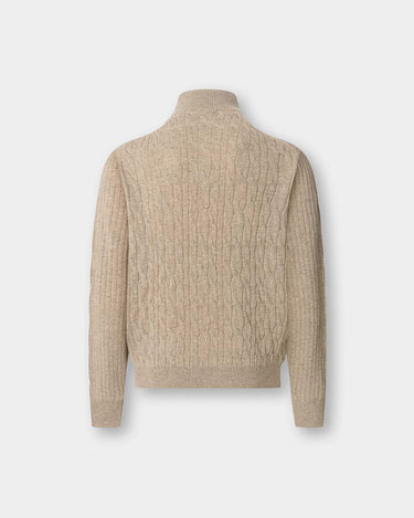Hackett Lambswool Cable Half Zip