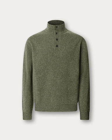 Hackett London Merino Wool Mouline Half Button Jumper